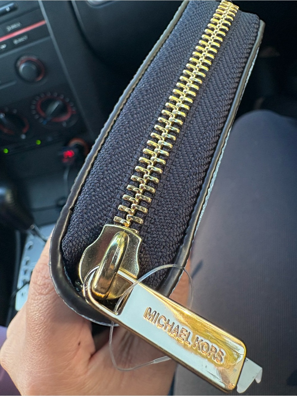 Michael Kors Light Blue Signature MK Zip Wallet - Picture 7 of 9